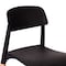 Fabulaxe Modern Plastic Dining Chair Open Back with Beech Wood Legs, Black, PK 2 QI004222.BK.2 - alternate 6